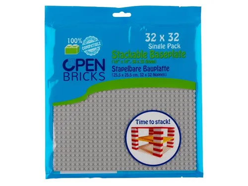 Open Bricks OpenBricks Baseplate 32x32 light grey Konstruktionsspielsteine