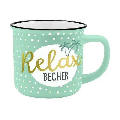 TASSE BECHER RELAX VON SHEEPWORLD AUS PORZELLAN NEU in grün von Sheepworld