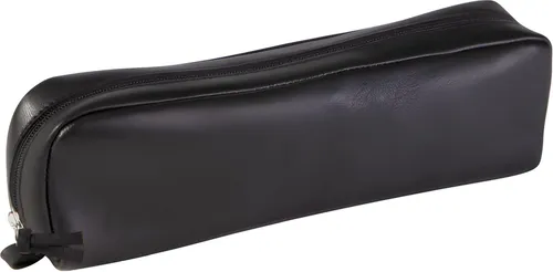 Clairefontaine 8321C Schlampermäppchen (aus echtem Leder, rechteckig, 20,5 x 4 x 6cm) 1 Stück schwarz