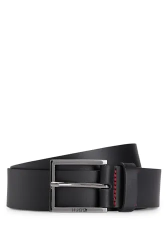 HUGO Herren Geek_Sz35 Gürtel, Schwarz, Größe 95 - Hochwertiger Herren-Gürtel aus 100% Rindsleder, ideal für stilbewusste Männer.