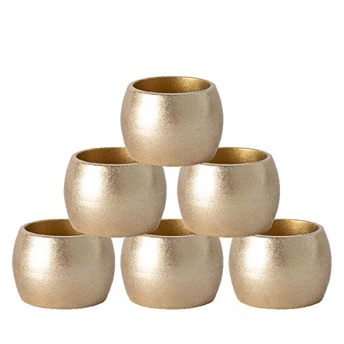 Argon Tableware Metallische Serviettenringe - 4,5cm - Gold - Pack Von 6