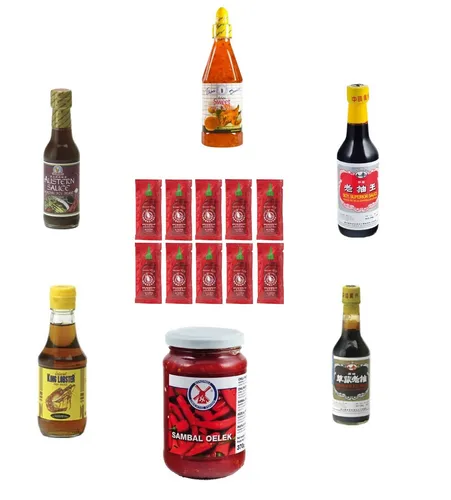 Saucen Set soja austern scharf süß soße sambal oelek sriracha sushiset chili 7