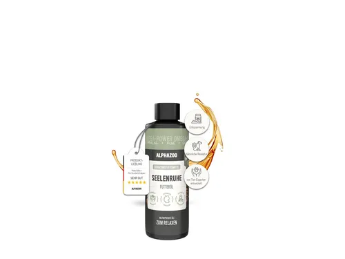 ALPHAZOO Fellpflege Seelenruhe Futteröl I Beruhigungsmittel Hunde, 100 ml, Natürliche Beruhigung, Anti Stress Öl I Entspannung Silvester