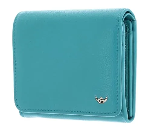 Golden Head Madrid RFID Protect Zipped Billfold Coin Wallet in türkis von Golden Head