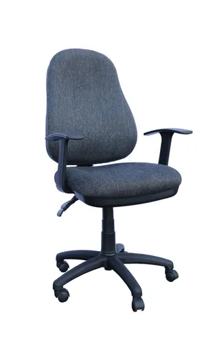 Steelboxx Drehstuhl Bürodrehstuhl, hoch, gepolstert, Kunststofffußkreuz, anthrazit (Bürodrehstuhl mit Armlehnen), Drehstuhl