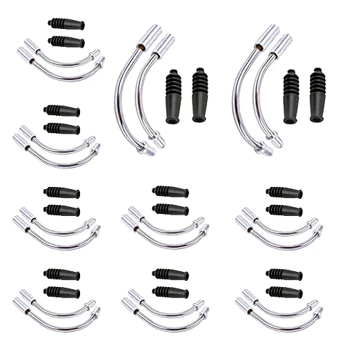 XNJIHWA 10 Sätze V Brake Nudeln Kabelführung Rostfreier Stahl Bremsen Zubehör Kabelführung mit Biegerohr Rohr Kunststoff Ärmel Stiefel Protector für V-Brake Fahrrad