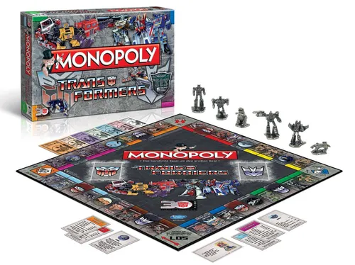 The Transformers Monopoly - Brettspiel mit 6 exklusiven Spielfiguren - Gesellschaftsspiel für 2+ Spieler, erlebe die Transformers-Welt in diesem einzigartigen Monopoly mit exklusiven Figuren und spannendem Spielverlauf.