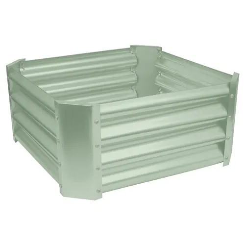 Harbour Housewares 1x Grün 60cm x 60cm Quadratisch Galvanisierter Stahl Hochbeet für den Garten - Groß Draussen Gemüse Blume Wachsen Pflanzer Trog Kasten