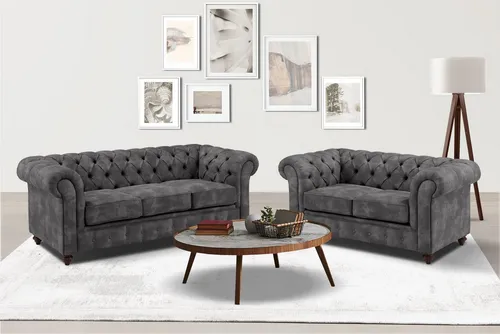 Home affaire Sitzgruppe Chesterfield, (2-tlg), hochwertige Knopfheftung, bestehend aus 2- und 3-Sitzer