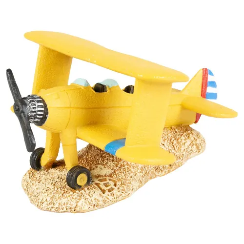 Aqua Della Aquariendekoration Flugzeug Doppeldecker 10x9x6cm Süß- und Salzwasser