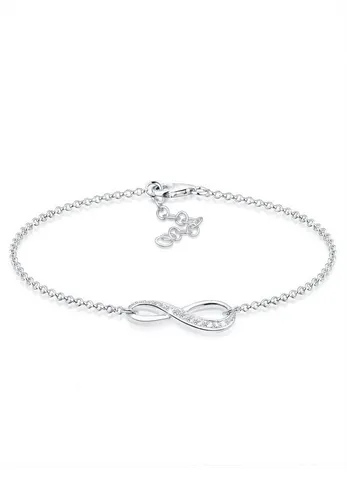 Elli Armband Infinity mit Zirkonia - 925 Silber - Elegantes Armschmuck aus 925er Silber mit Infinity-Design und funkelnden Zirkonia-Steinen. Perfekt für besondere Anlässe oder als Geschenk!
