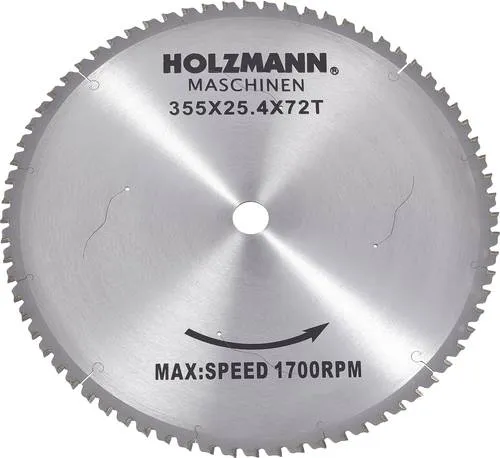 Holzmann Kreissägeblatt MKS355SB, 72 Zähne für Metall