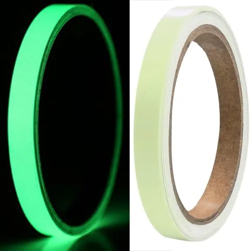Fluoreszierendes Klebeband 5m*10mm,Leuchtband,Leuchtstreifen Selbstklebend,Leuchtendes Klebeband,Leuchtklebeband,Leuchtband Selbstklebend,Glow in the Dark Tape,für Treppen,Wände,Ausfahrt (Grün)
