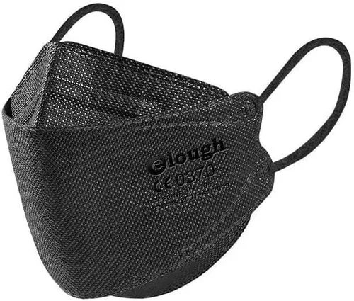 elough FFP2 Maske Mundschutz 10er Pack Atemschutzmaske in schwarz