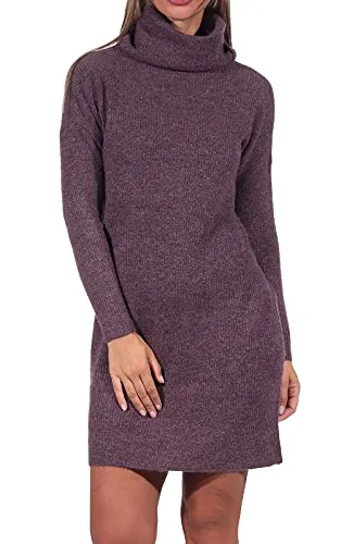 ONLY Damen Kleid 15140166 - Elegantes Strickkleid in Rose Brown - Freizeitkleid aus elastischem Material für optimale Passform und Bewegungsfreiheit. Lässiger Schnitt mit seitlichen Schlitzen, ideal für kühle Tage und perfekten Komfort.