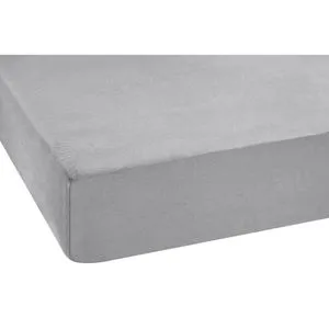 SETEX Spannbettlaken aus Feinbiber 100 cm x 200 cm - Silberfarben - Bettlaken aus 100% Baumwolle, besonders weich und warm für einen gemütlichen Schlafkomfort.