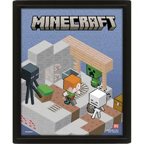 Minecraft Lenticular Flip Bild in schwarz von Pyramid International