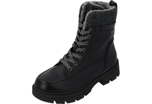 Jana Damen Stiefeletten Winter Gefüttert Weite H, Schwarz, 38 EU - Wanderschuhe, gefüttert für warme Füße an kalten Tagen und optimal für breite Füße dank H-Weite, vegan und stilvoll für jedes Outdoor-Abenteuer.