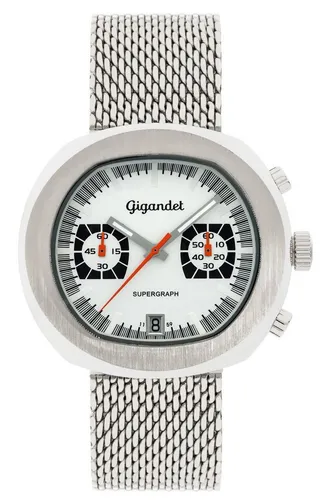 Gigandet Chronograph Supergraph: Elegante Armbanduhr mit Datumsanzeige - Armbanduhren der Marke Gigandet, bekannt für höchste Qualität und traditionelles Design. Mit massivem Edelstahl und Echt-Leder-Armband vereint diese Uhr Stil und Langlebigkeit.
