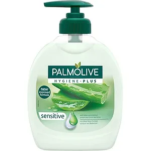 Palmolive Seife Hygiene-Plus Sensitive, 300ml - Flüssigseife im Pumpspender mit antibakterieller Wirkung, ideal für empfindliche Haut dank Aloe Vera-Extrakt. Dermatologisch getestet für sanfte Reinigung und ein geschmeidiges Hautgefühl.