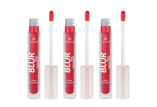 Essence Lippenstift BLUR SOUFFLÉ MATTE LIP CREAM, 3-tlg., Semi-matte Textur mit Soft-Focus für perfekte Blurred Lips