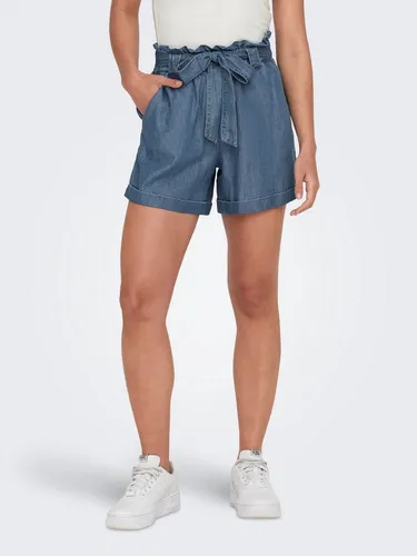 ONLY Damen Shorts Bermudas Jeans-Shorts mit Gürtel - Hoch taillierte Sommer-Shorts mit praktischen Seitentaschen, ideal für lässige Outfits und komfortable Styles.