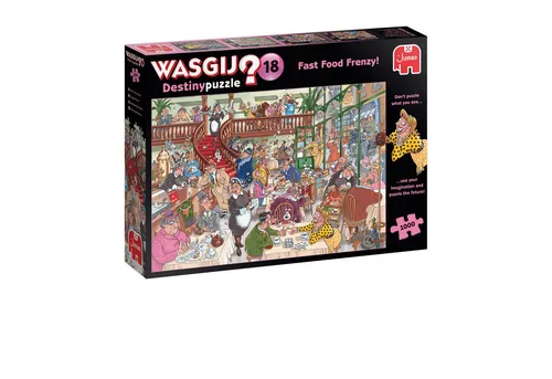 Jumbo Spiele 1119801824 Wasgij Destiny 18 Fast Food Frenzy! - 1000 Teile Puzzle, großes Format 68 x 49 cm für Puzzleliebhaber