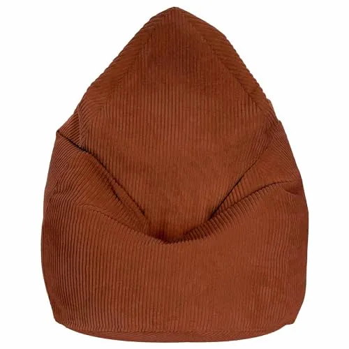 DreamRoots Sitzsack Cord Erwachsener Sitzsäcke Jugendlicher Teenager 80x80x120cm - Sitzsack mit Füllung,Lehne und Bezug - Bean Bag Chair