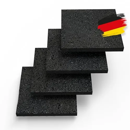 BAUHELD 8x Schwingungsdämpfer Waschmaschine und Waschtrockner [9x9x1cm] - Made in Germany - Rutschfeste Vibrations-Dämpfer kompatibel mit Bosch, AEG, Siemens - Antirutschmatte Antivibrationsmatte