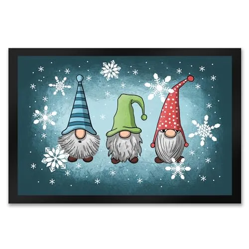 speecheese Weihnachts-Wichtel Fußmatte XXL in 50x75 cm Fußabtreter für Weihnachtszeit Advent lustige Weihnachtsdekoration Deko für Hauseingang Winter Vorfreude auf Weihnachten