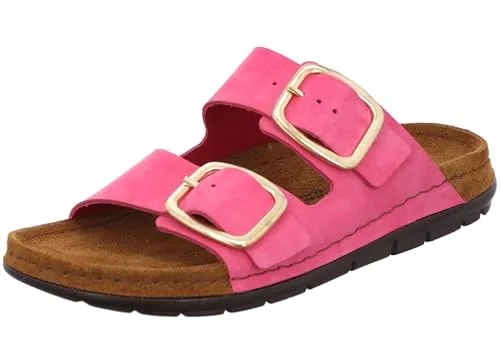 Rohde Easys N42 - Pink Leder Größe: 36 - Pantoletten mit Memoryfußbett für höchsten Komfort. Verstellbare Schnallen und hochwertiges Nubukleder sorgen für perfekte Passform und Stil. Ideal für Zuhause oder unterwegs.