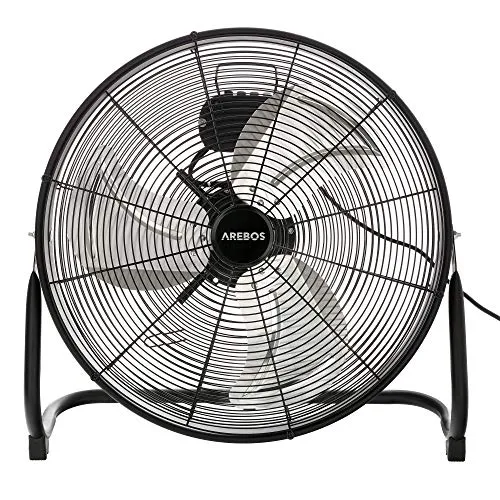 AREBOS Bodenventilator 50 cm - Leistungsstarker Standventilator mit 3 Geschwindigkeitsstufen - Standventilatoren mit 120 Watt Leistung, 100° Neigungswinkel und hoher Luftdurchsatz für angenehme Erfrischung in jedem Raum.