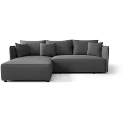 Bedante Ecksofa Dunkelgrau 3-Sitzer mit Ottomane