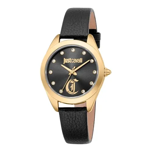 Just Cavalli Damen Analog Quarz Uhr mit Leder Armband JC1L309L0025