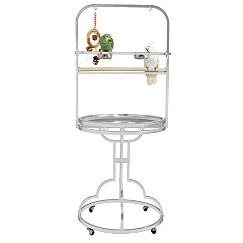 Montana Cages Freisitz New Starlite - Platinum Papageien - Vogelkäfige in Spitzenqualität mit einer Größe von ca. 72 x 72 x 179 cm. Inklusive Sitzstange und Näpfen, ideal für glückliche und gesunde Papageien.