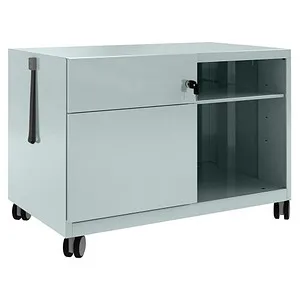 BISLEY Note™ Caddy Rollcontainer silber mit 2 Auszügen - Rollcontainer mit 2 Auszügen, mobil und sicher dank abschließbarem Design. Ideal für aufgeräumte Büros und schnellen Zugriff auf Dokumente.