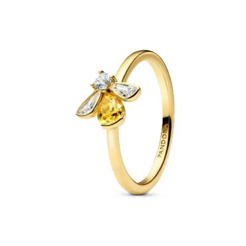 PANDORA Damenring Honigbiene Goldfarben 164562C01-56 - Eleganter Ring mit Honigbienen-Motiv, verziert mit funkelndem Zirkonia. Ideal für Tierliebhaber und eine stilvolle Ergänzung für jeden Look.