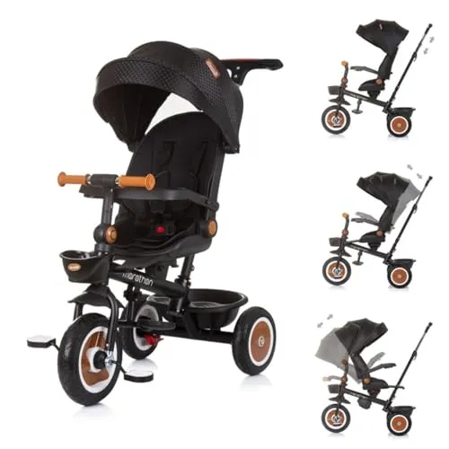 Chipolino Tricycle Marathon 2 in 1 Dreirad - Kinderfahrzeuge: Umkehrbarer Sitz und Gummiräder für mehr Komfort und Sicherheit beim Fahren – ideal für kleine Abenteurer!