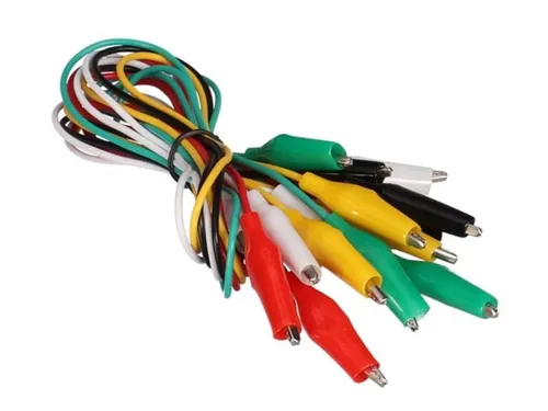 Velleman KABEL-SET - 10-tlg. - 50 cm - 5 FARBEN - MIT ISOLIERTEN ABGREIFKLEMM...