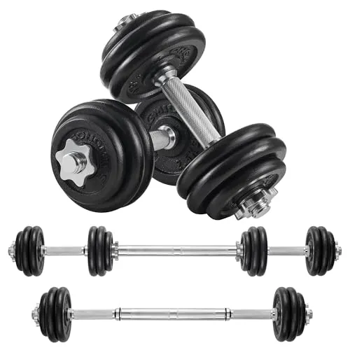 SONGMICS 2-in-1 Hanteln, 2 x 15 kg verstellbares Hantelset