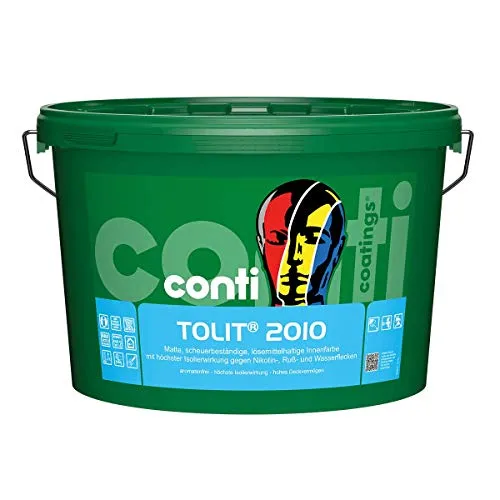 Conti Tolit 2010 18 kg - Hochwertige Isolierfarbe - Farben: Matte, lösemittelhaltige Isolierfarbe mit hohem Deckvermögen, ideal zur Renovierung von Wänden und Decken. Isoliert zuverlässig Nikotin-, Ruß- und Wasserflecken.