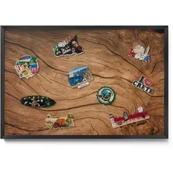 Tulup Magnettafel Braun mit schwarzem Rahmen