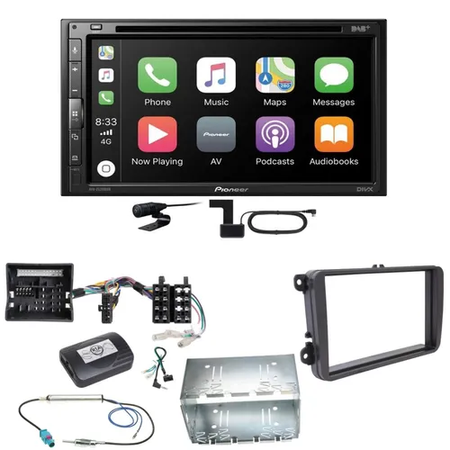 Pioneer AVH-Z5200DAB Android Auto Carplay USB Einbauset für T6 Sharan 2 Beetle