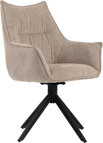 MR.DEKO Esszimmerstuhl Ginosa – Eleganter drehbarer Stuhl mit Armlehnen - Stühle: Moderner Chic und hoher Komfort mit drehbarem Design und bequemer Schaumstoff-Polsterung für entspanntes Sitzen über Stunden.