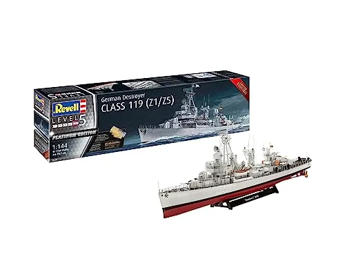 German Destroyer Class 119 (Z1/Z5) Platinum Edition - Boote & Schiffe, Finescale Modellbausatz im Maßstab 1:144 mit Fotoätzteilen für detailverliebte Bastler. Perfekt für Modellbau-Enthusiasten ab 14 Jahren.