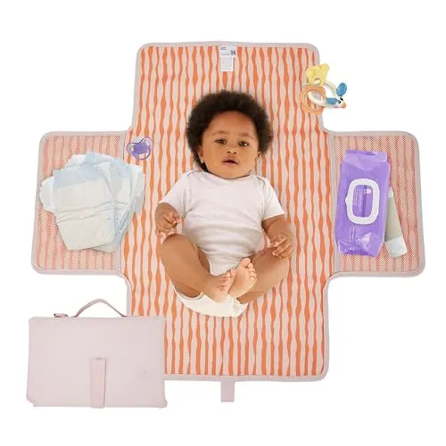 Hylat Baby Wickelunterlage – Faltbare & Abwaschbare Wickelmatte für Unterwegs – Leichte, Tragbare, mit Taschen & Klettverschluss – Hygienische Wickelunterlage für Kinderwagen & öffentliche Toiletten