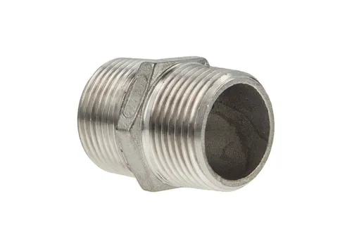 tecuro Gewindefitting Doppelnippel AG/AG Edelstahl V4A (AISI 316), 1/8 Zoll