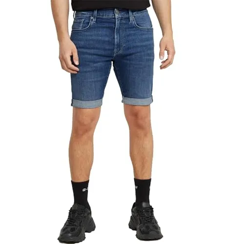 G-STAR 3301 Slim Denim Shorts - Herren-Shorts mit 5-Pocket-Design und G-Star RAW Label, hergestellt aus innovativem lederähnlichem Papiermaterial für einen bequemen Sitz und nachhaltigen Stil.