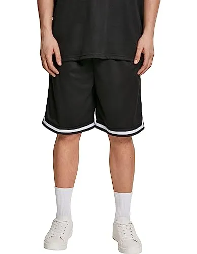 Urban Classics Herren Premium Stripes Mesh Shorts Shorts, per Pack Schwarz (Black 00007), W(Herstellergröße: S)