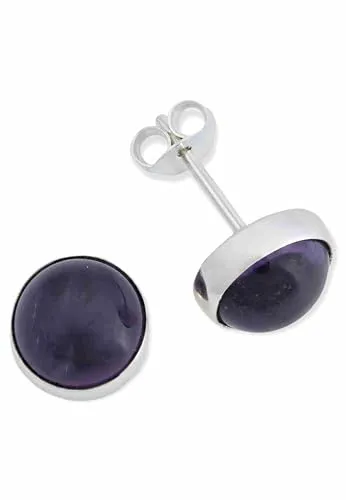Ohrstecker 925 Silber Amethyst lila Stein Edelstein Ohrringe echt Silber Damen Sterling Silber Stecker Geschenk(MOS-059-01)